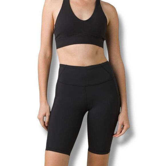 NWT - prAna Electa Short II‎ 10” Women’s Size Extra Small  XS Black Bike Shorts - Picture 2 of 9